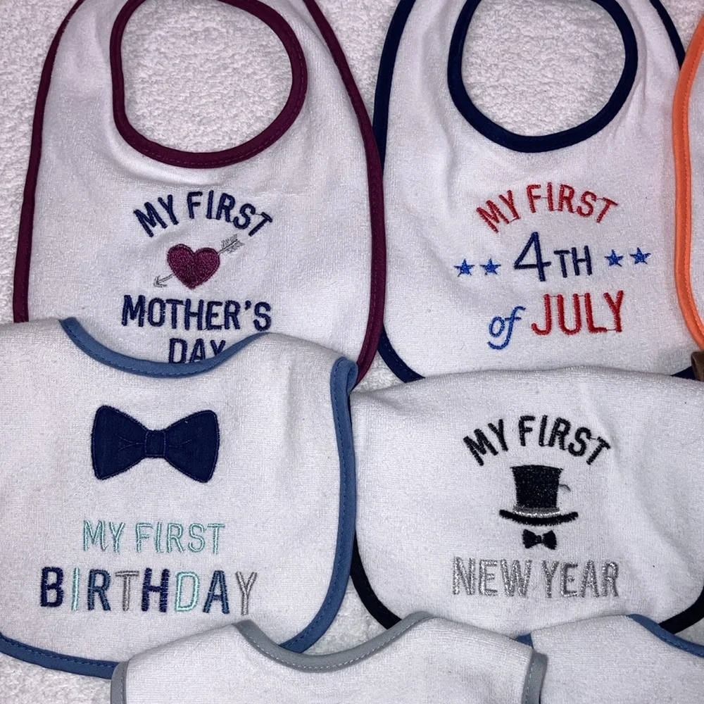 5/$20 Nwot HB baby’s first bibs one size unisex gender neutral